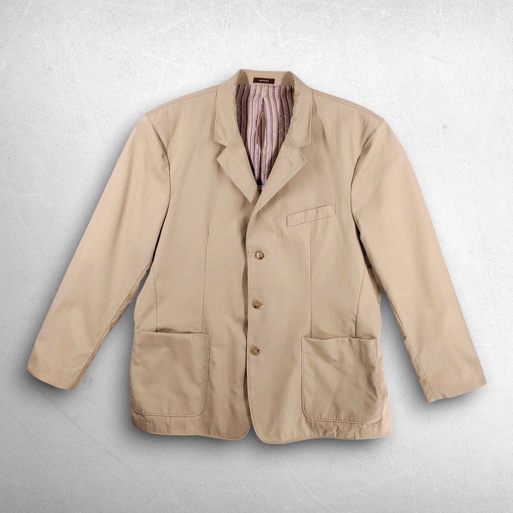 Tailorbyrd Sport Coat Casual Blazer Jacket Men XXL Tan Preppy Ivy League Coastal